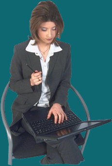 woman looking at laptop