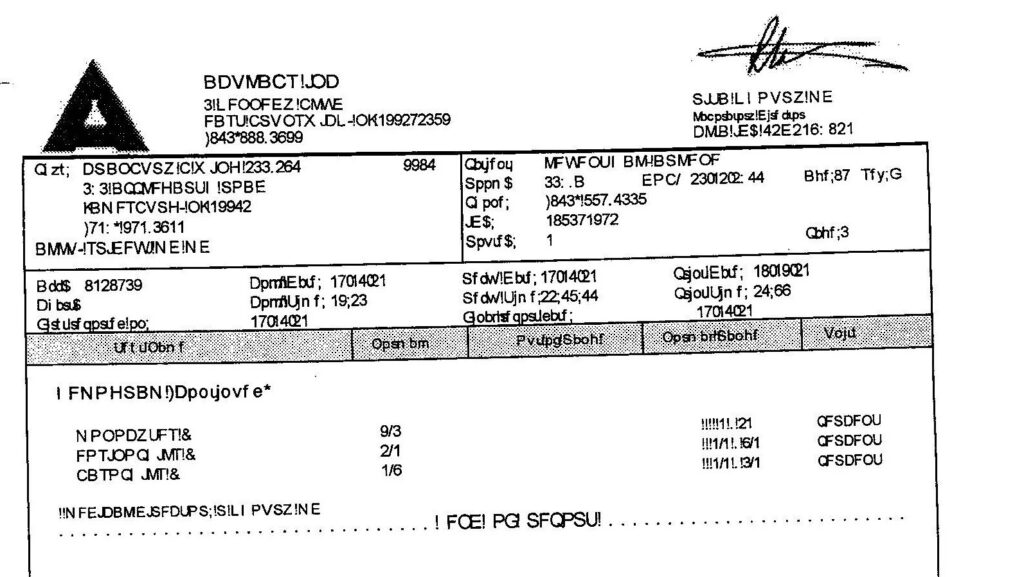 garbled medical record