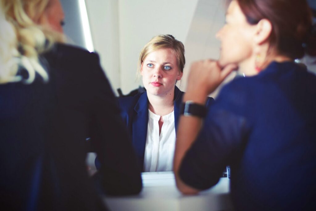 pensive introverted woman