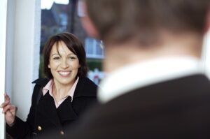 female talking to a male