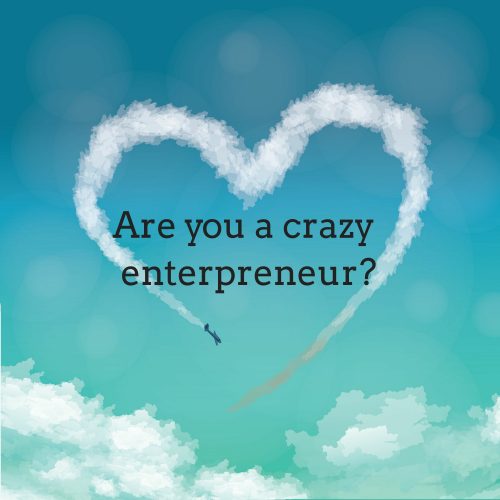 plane drawing heart in air asking are you a crazy entrepreneur