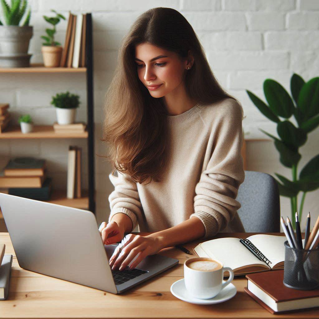 woman typing